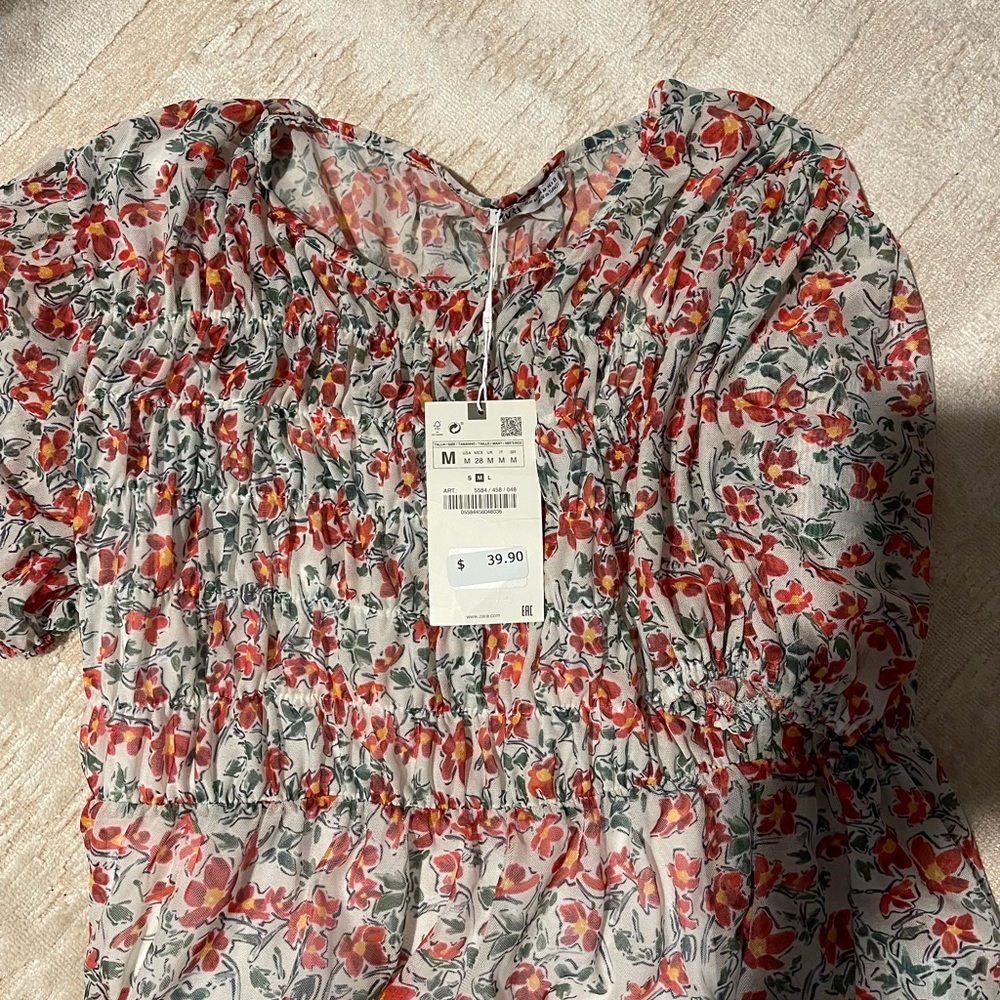Zara floral dress long